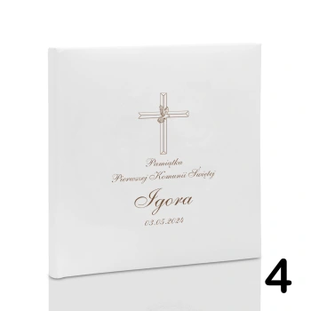Album komunijny wklejany 30 kremowych stron, personalizowany, 5 wzorów